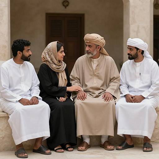 Middle Eastern Family Sitting Together