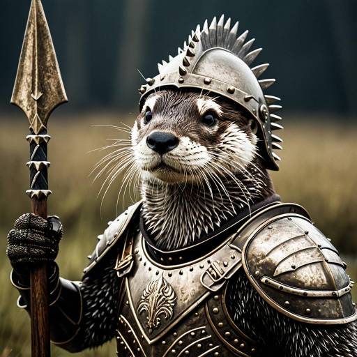 Otter Knight in Bronze Armor Ready for Battle