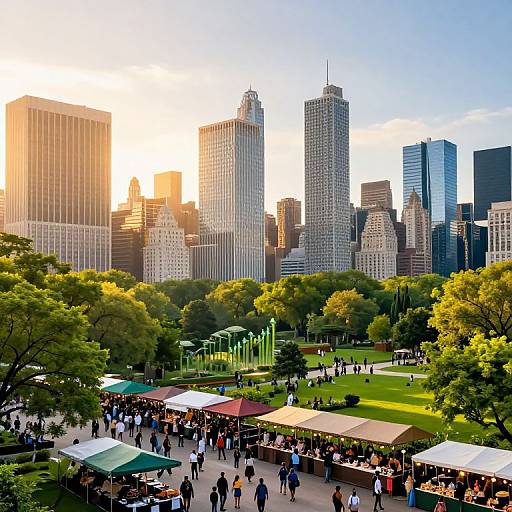 Vibrant Prosperity Cityscape at Sunrise