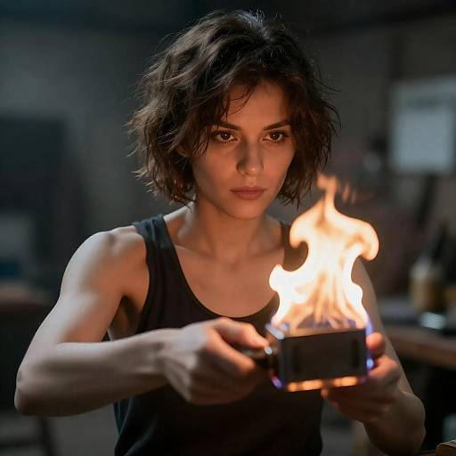 Intense Workshop Portrait with Fiery Focus