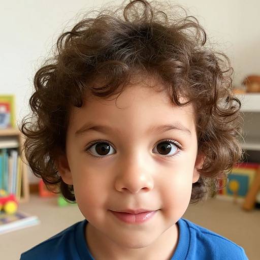 Close-Up Child Portrait with Playful Expression