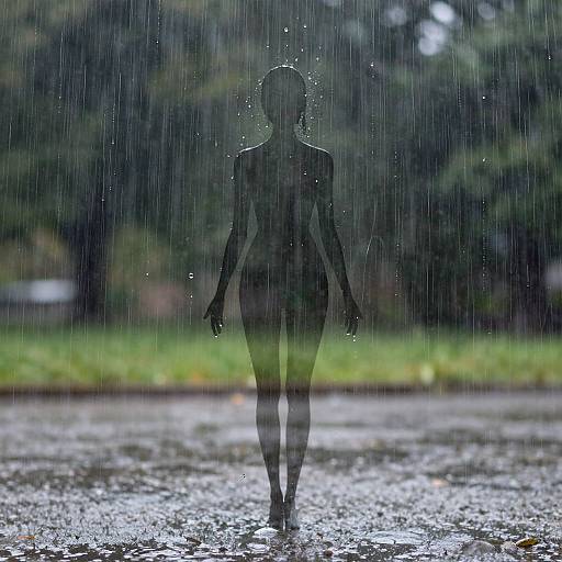 Photorealistic Female Figure in Rain