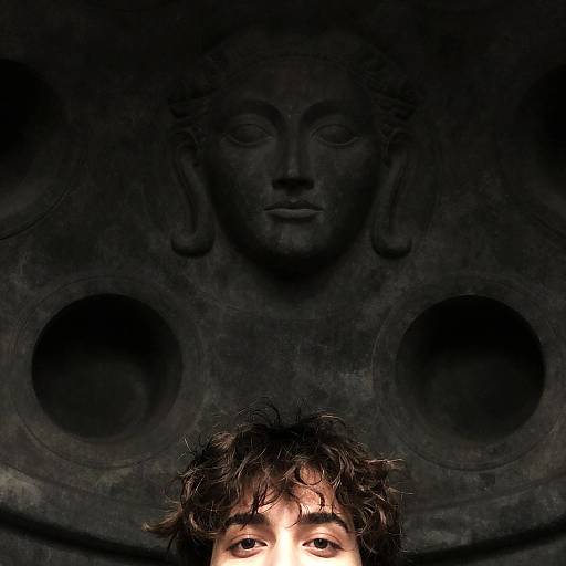 Gothic Stone Ceiling with Carved Faces