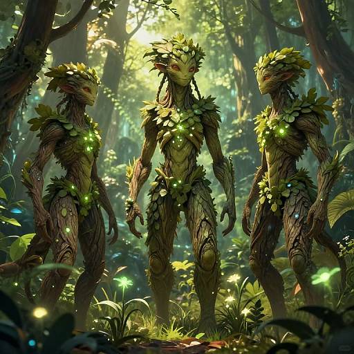 Bioluminescent Humanoid Plant Creatures