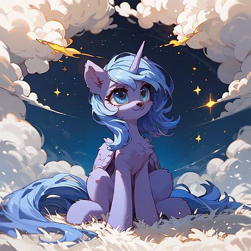 Beautiful Alicorn Pony in Starry Impressionism