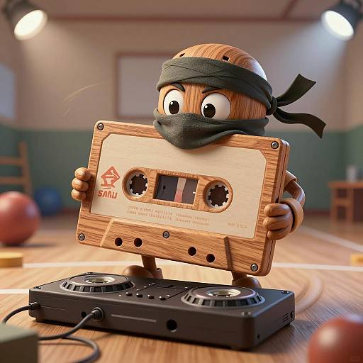 Dynamic DJ Tape Character in Motion