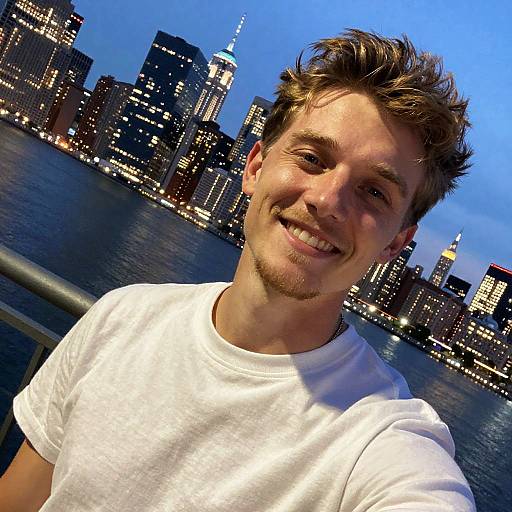 MrBeast Selfie in Vibrant City Lights