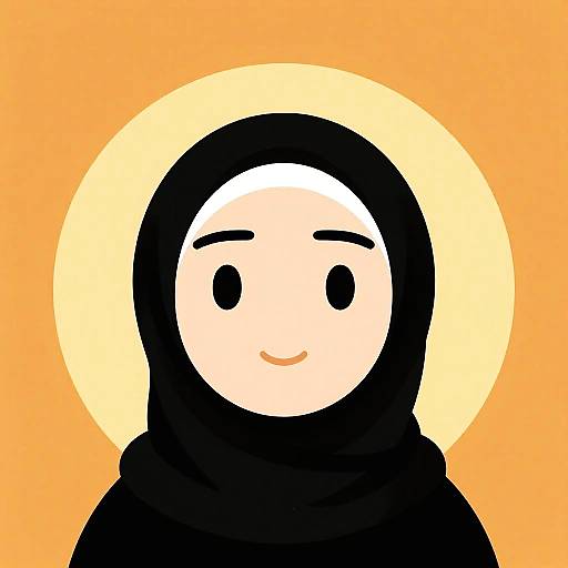 Minimalist Cartoon Woman in Hijab