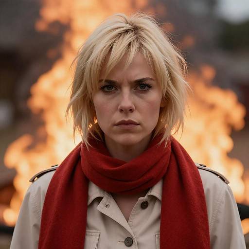 Bold Portrait of a Fiery Blonde Woman