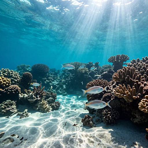 Sunlit Turquoise Coral Reef Scene