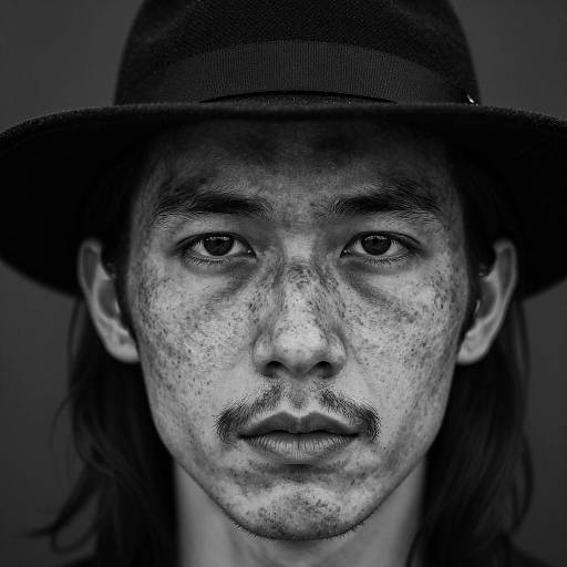 Intense Portrait of a Man in Shadows