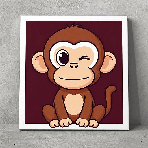 Playful Cartoon Monkey Digital Art