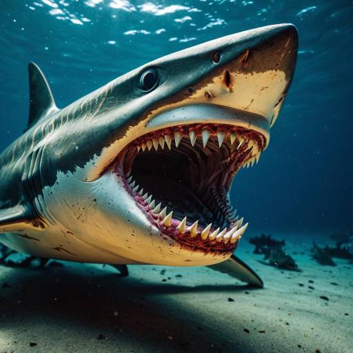 Lovecraftian Horror Monster Shark with Open Mouth