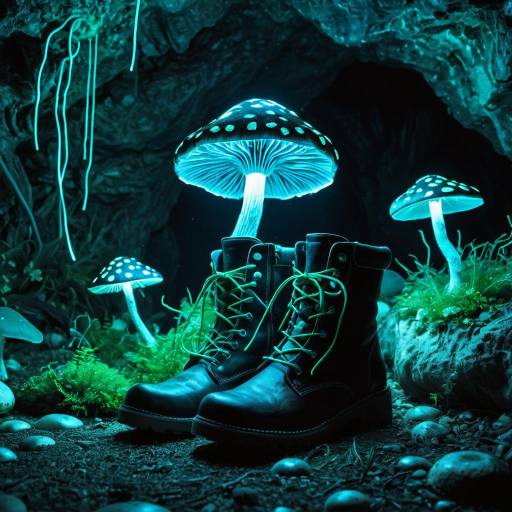 Enchanting Bioluminescent Mushroom Grotto Enchanting Bioluminescent Mushroom Grotto