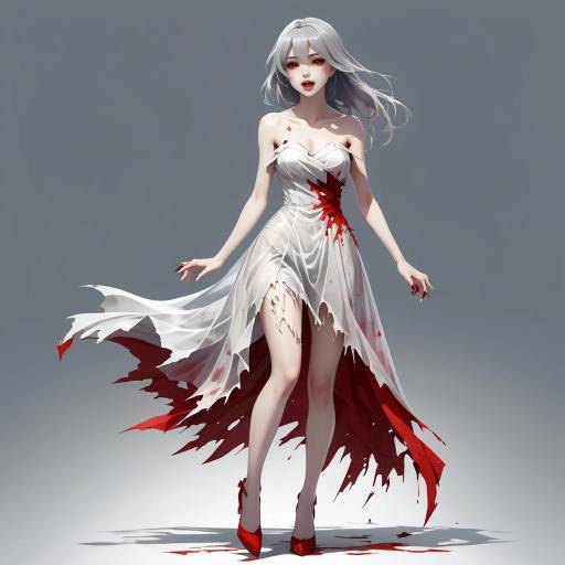 Haunting Ghostly Girl in Tattered Dress Haunting Ghostly Girl in Tattered Dress