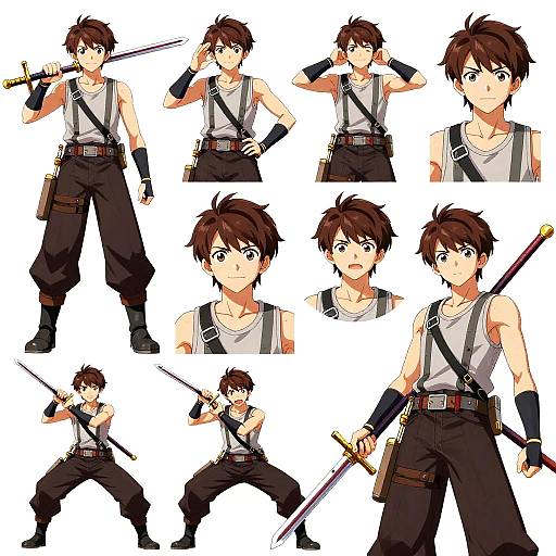 2B Character Sheet in Anime Style