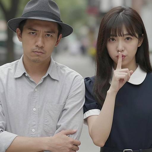 Serious Couple in Outdoor Setting