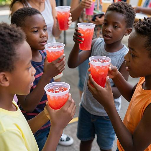 Joyful Black Family Enjoying Kool-Aid