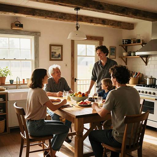 Thurmans Family Gathering in Rustic Kitchen