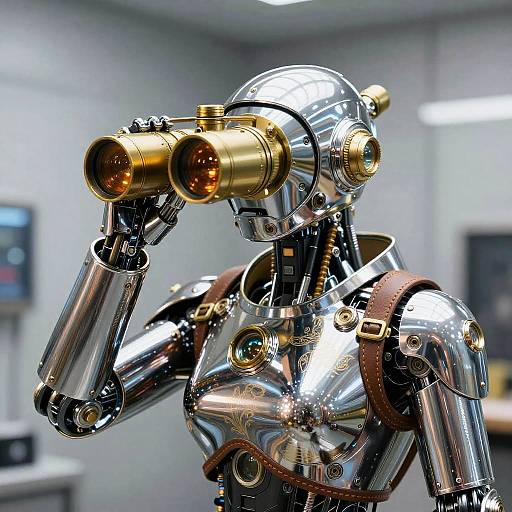 Steampunk Style Surveyor Robot with Telescopic Lens