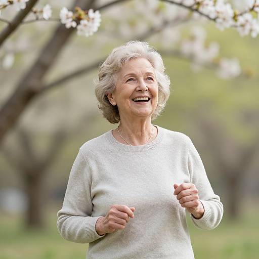 Senior Woman Radiating Springtime Joy