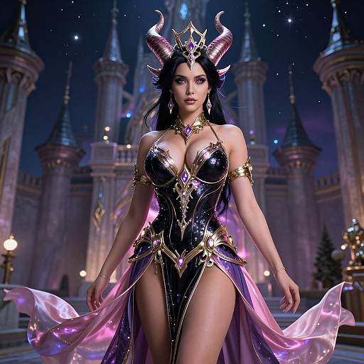 Regal Fantasy Woman with Majestic Crown