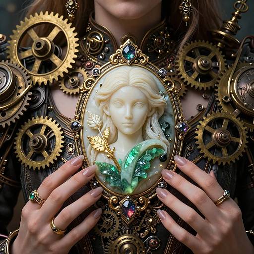 Intricate Jade Amulet of Plant Elemental