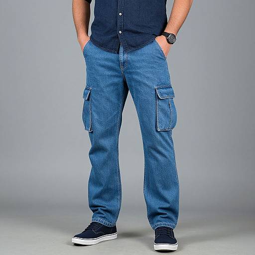 Realistic Casual Man in Cargo Jeans