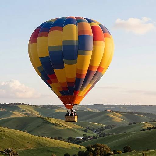 Chubby Blonde in Vibrant Hot Air Balloon