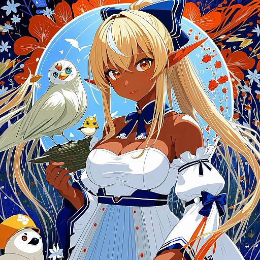 Illustration of Elfriend (shiranui flare), hololive in the style of Cosaten