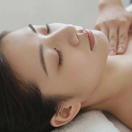 Serene Close-Up of a Woman Massaging