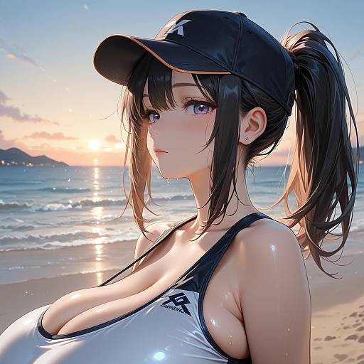 Portrait of a Beach Girl in Bikini