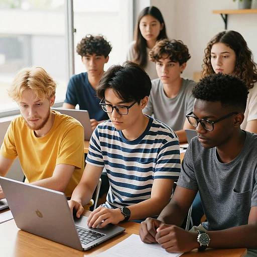 Photorealistic Mixed Group with Laptops