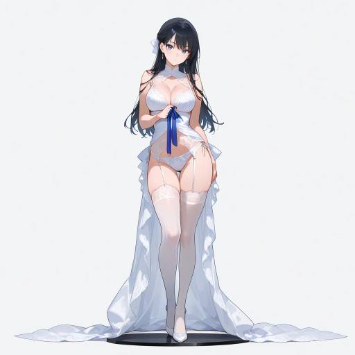 Elegant Lingerie Lady with Velvet Ribbon Elegant Lingerie Lady with Velvet Ribbon
