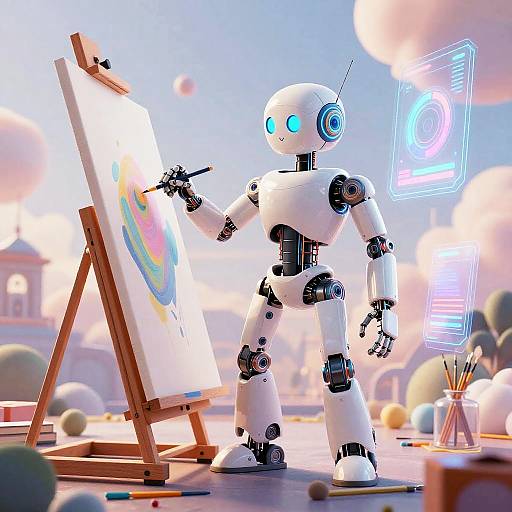 Creative Robot Painting with Holograms