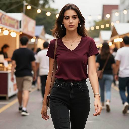 Chic Woman at Street Festival