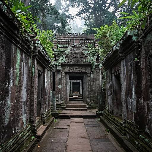 Misty Forest Path to Hidden Temple