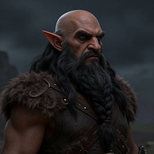 Grizzled Hill Dwarf Warrior Portrait
