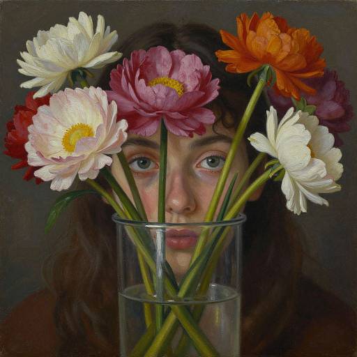 Surreal Portrait with Floral Veil