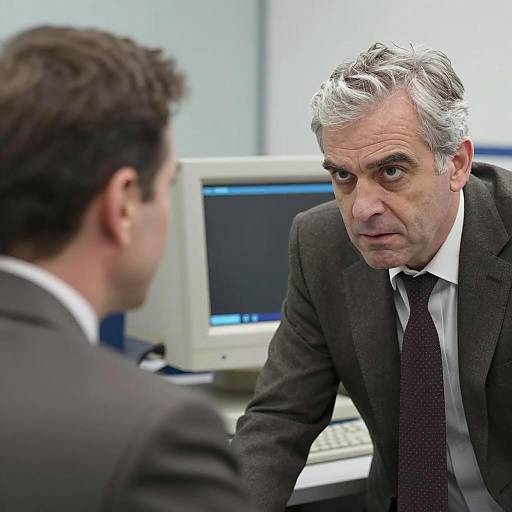 Intense Office Conversation Between Two Men