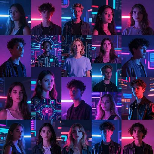 Cyberpunk AI Photo Collage