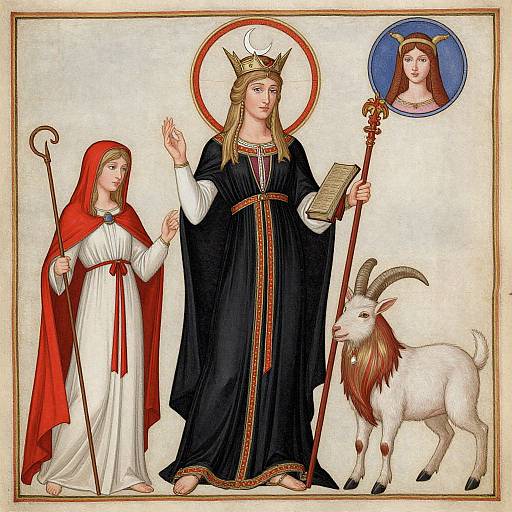 Medieval Illustration of Hekate Goddess