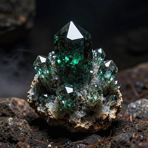 Photorealistic Malachite Crystal Cave