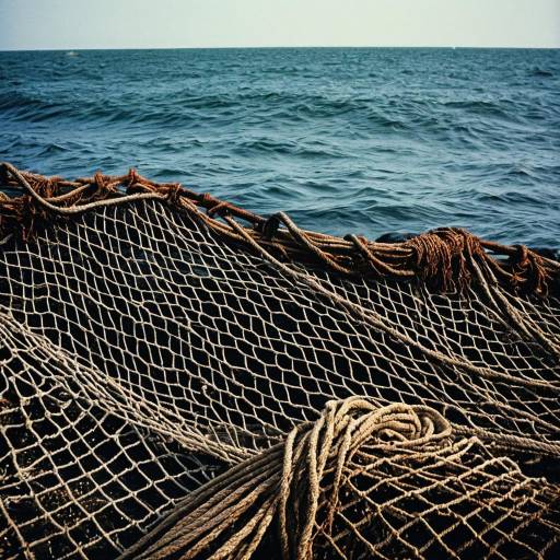 Photorealistic Rusty Fishing Net Seascape