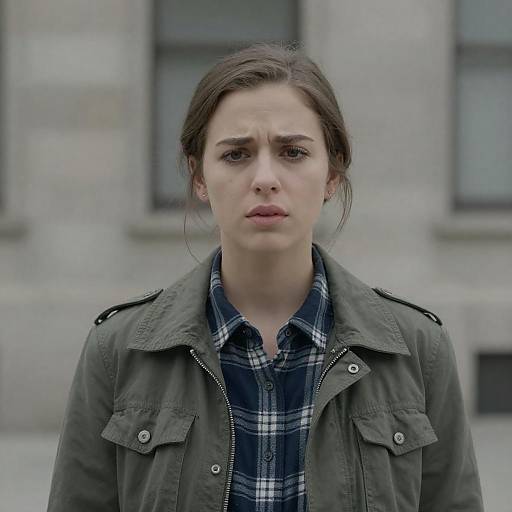 Concerned Young Woman Outdoors