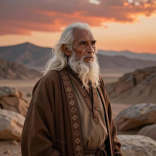 Elder with Ape-Like Features in Desert