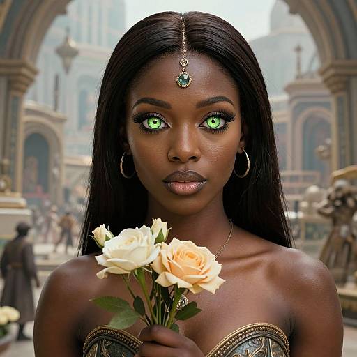 Majestic Time Traveler with Flowers