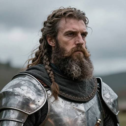 Bearded Medieval Knight with Braids
