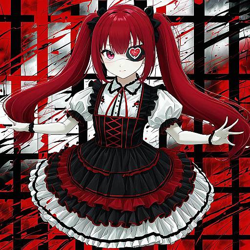 Illustration of Hanazono yurine, jashin-chan dropkick in the style of Nima (niru54)