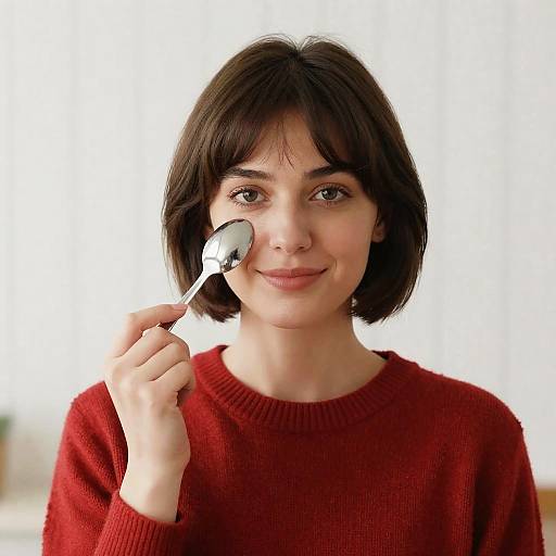 Smiling Woman with Short Brown Hair